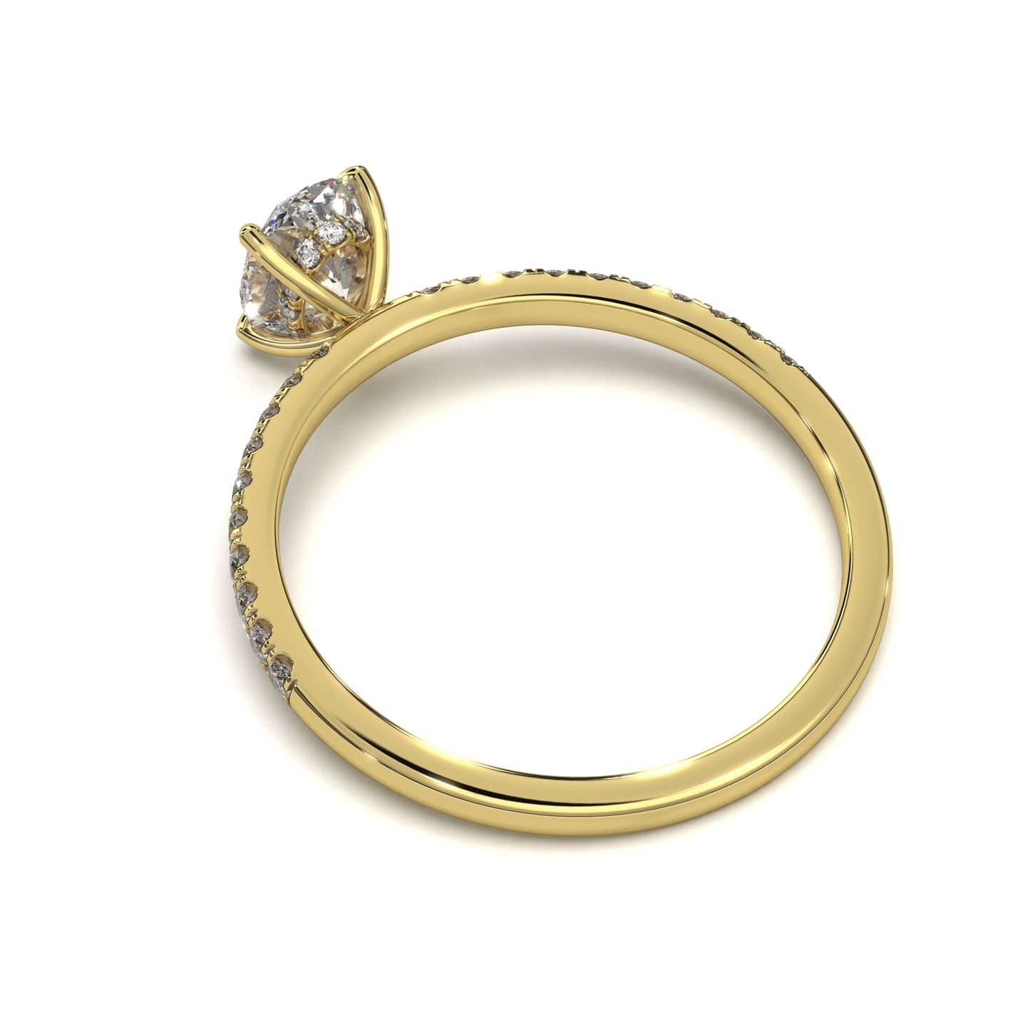 The Veros – Oval Diamond Engagement Ring with Pavé Band 1.30ct Total Carat Weight | IGI Certified (Lab Option) | Everyday Elegance