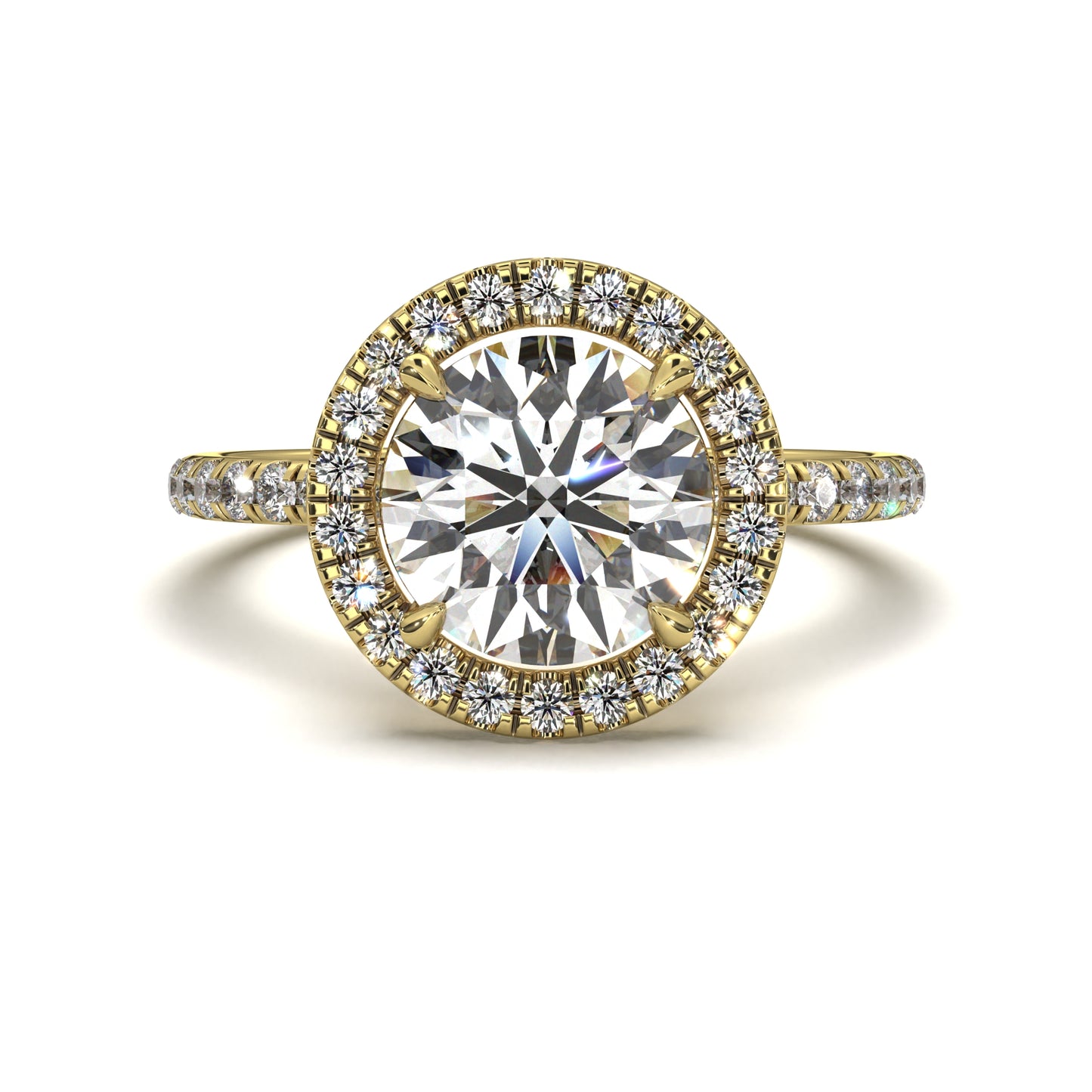 The Seraphina – Round Diamond Halo Engagement Ring 2.40ct Total Carat Weight | IGI Certified | Lab-Grown or Natural Options