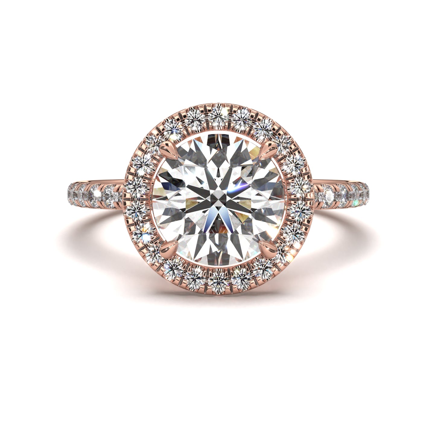 The Seraphina – Round Diamond Halo Engagement Ring 2.40ct Total Carat Weight | IGI Certified | Lab-Grown or Natural Options