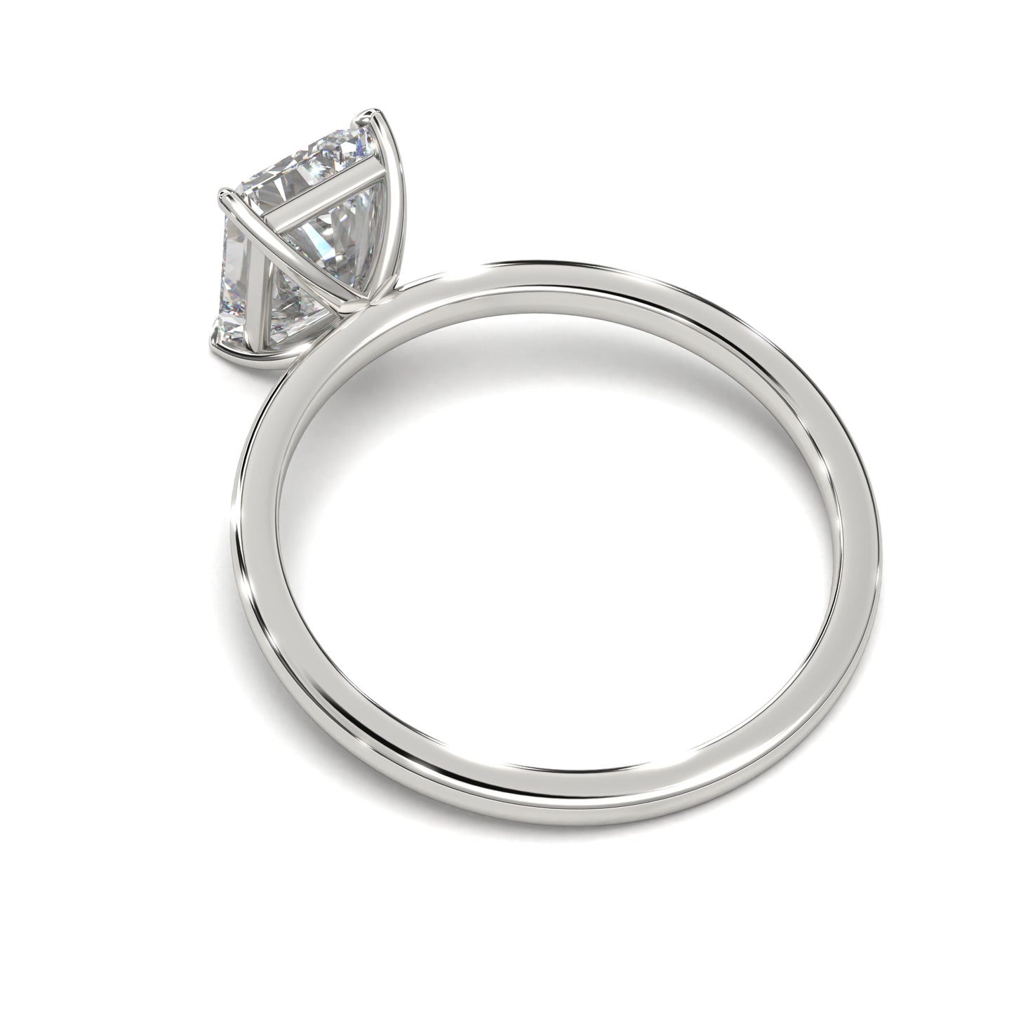 The Elara – Radiant Cut Solitaire Engagement Ring 1.00ct Natural Diamond | GIA Certified | Radiant Brilliance in a Bold Structure