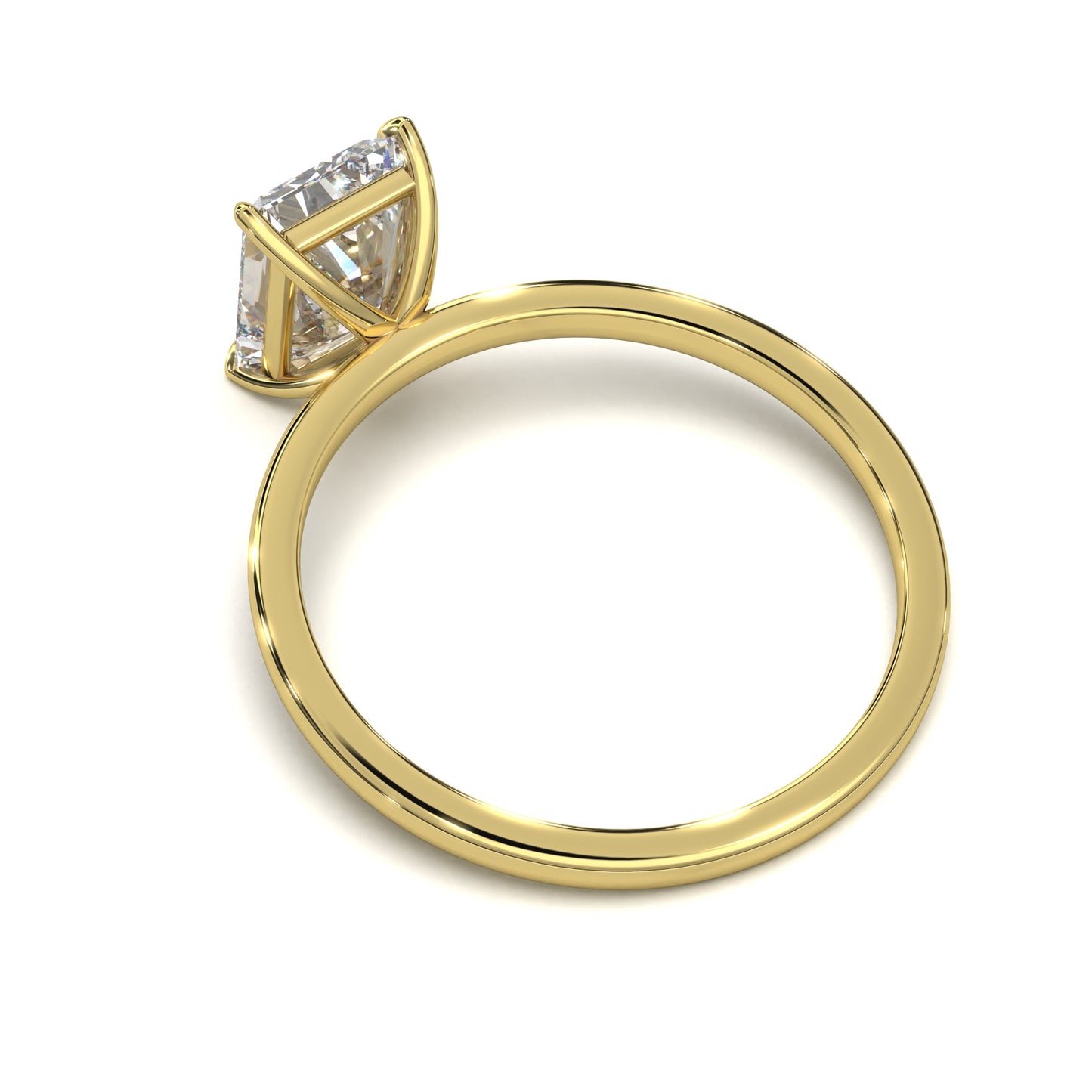 The Elara – Radiant Cut Solitaire Engagement Ring 1.00ct Natural Diamond | GIA Certified | Radiant Brilliance in a Bold Structure