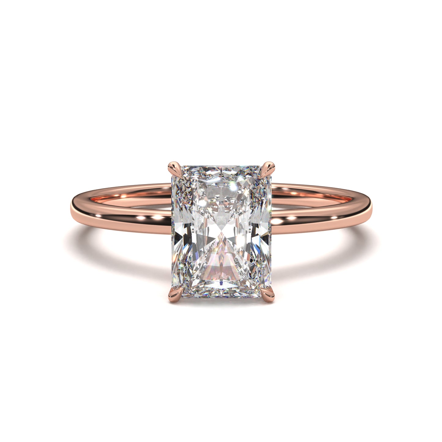 The Elara – Radiant Cut Solitaire Engagement Ring 1.00ct Natural Diamond | GIA Certified | Radiant Brilliance in a Bold Structure