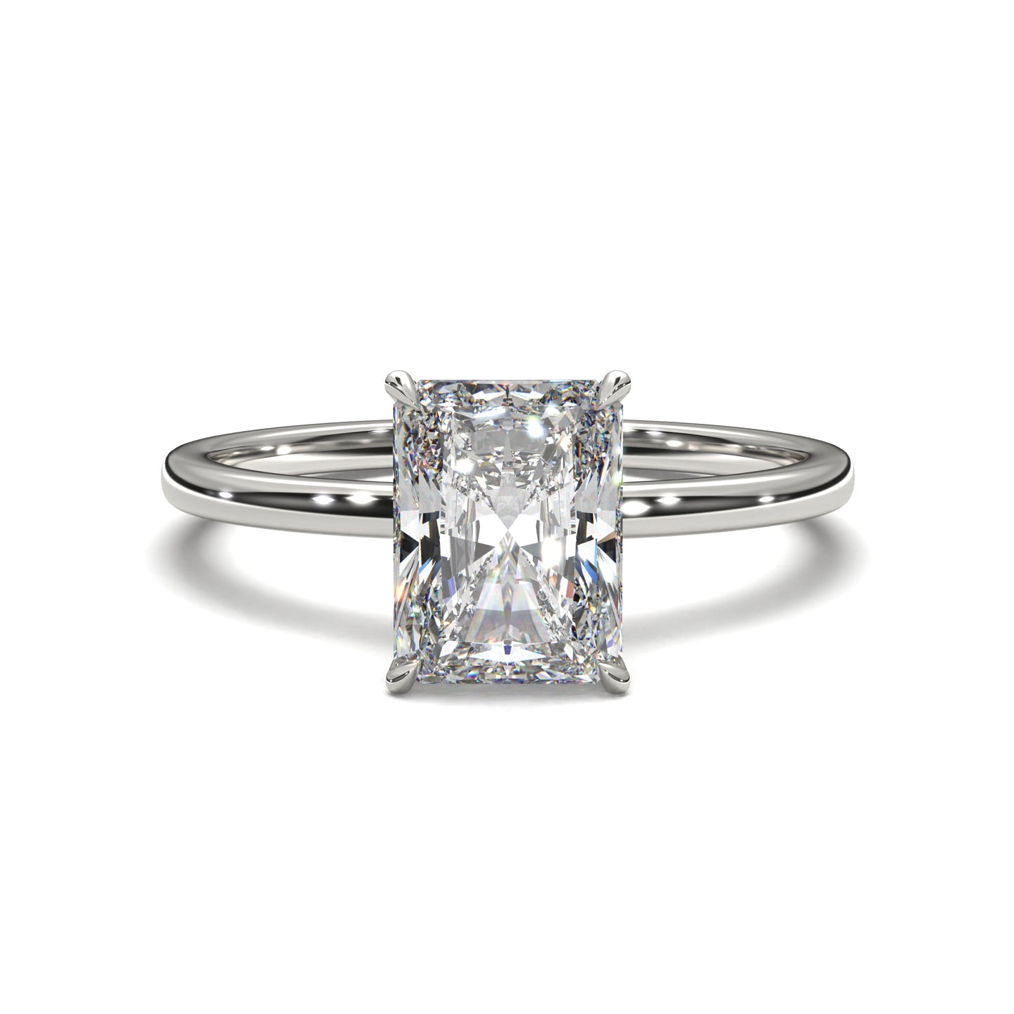 The Elara – Radiant Cut Solitaire Engagement Ring 1.00ct Natural Diamond | GIA Certified | Radiant Brilliance in a Bold Structure