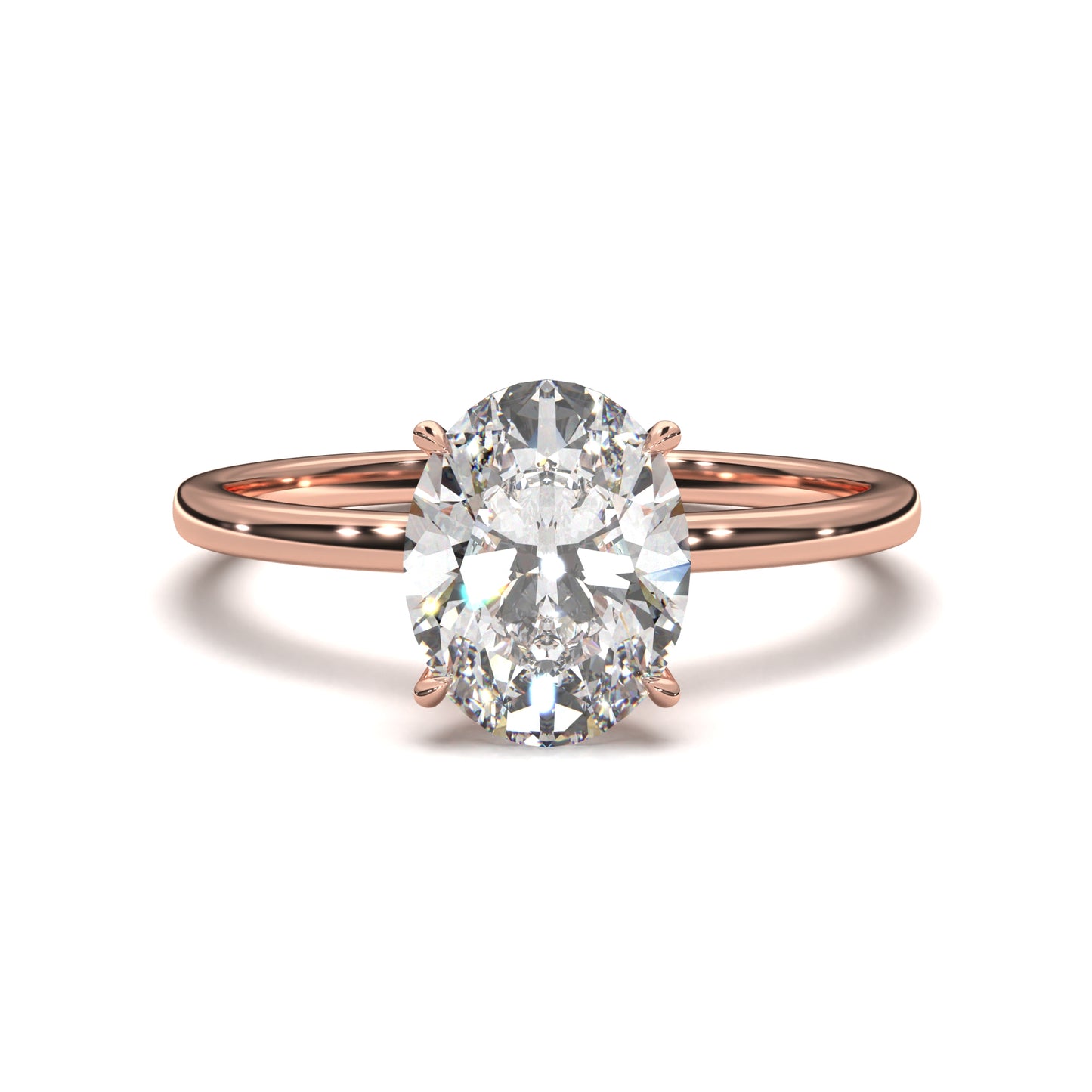 The Amara – Oval-Cut Diamond Solitaire Engagement Ring 2.00ct Lab-Grown Diamond | IGI Certified | Classic 4-Prong Solitaire