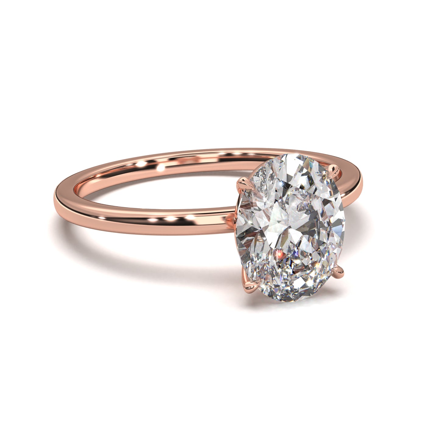 The Amara – Oval-Cut Diamond Solitaire Engagement Ring 2.00ct Lab-Grown Diamond | IGI Certified | Classic 4-Prong Solitaire