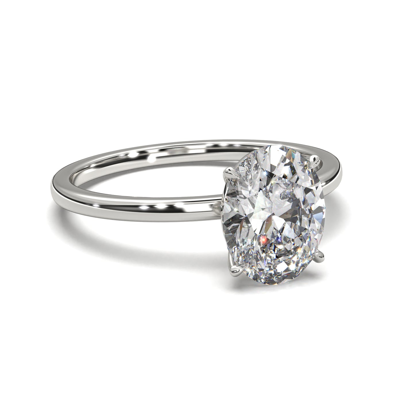 The Amara – Oval-Cut Diamond Solitaire Engagement Ring 2.00ct Lab-Grown Diamond | IGI Certified | Classic 4-Prong Solitaire