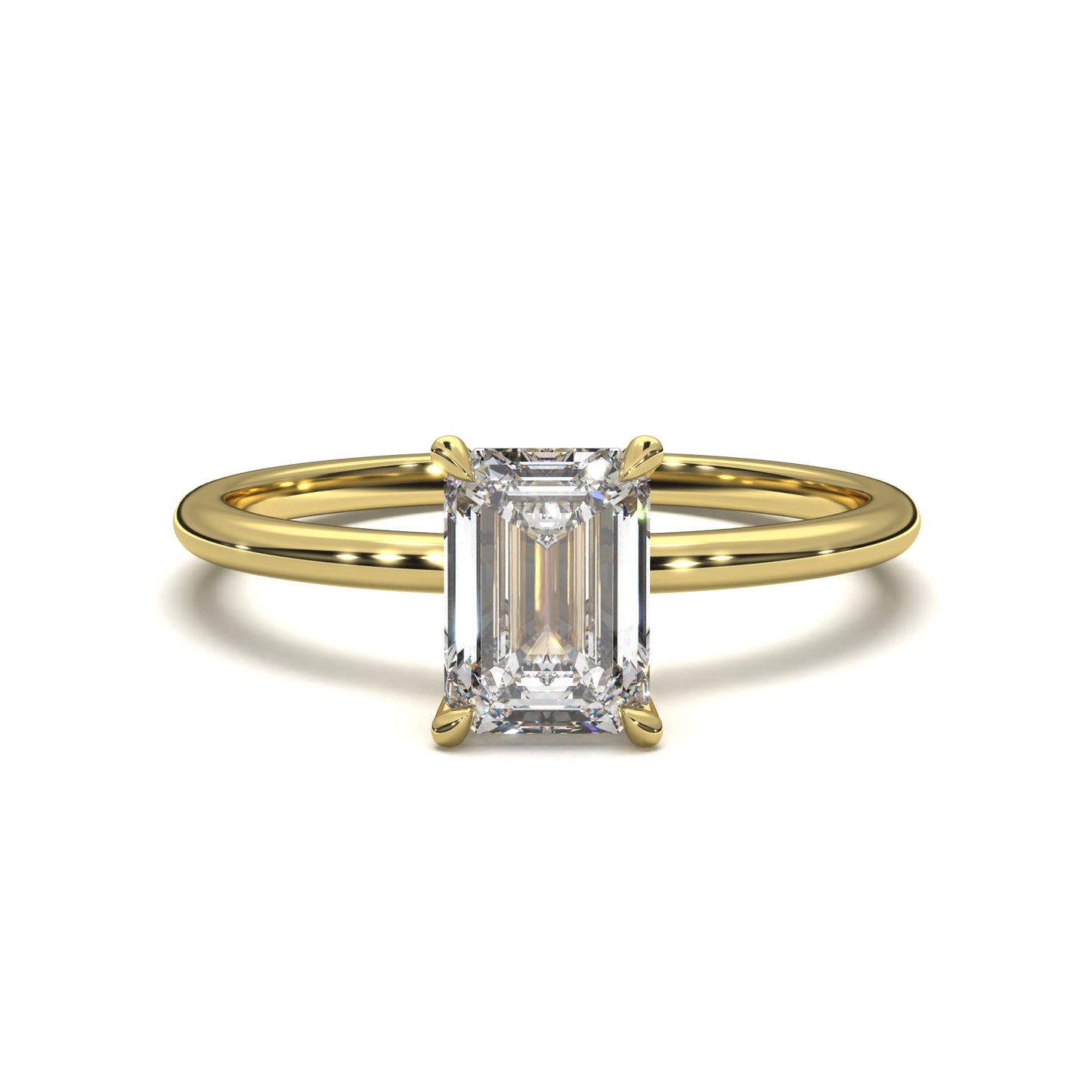 The Freya – Emerald-Cut Solitaire Engagement Ring 1.50ct Lab-Grown Diamond | IGI Certified | Modern Solitaire Setting