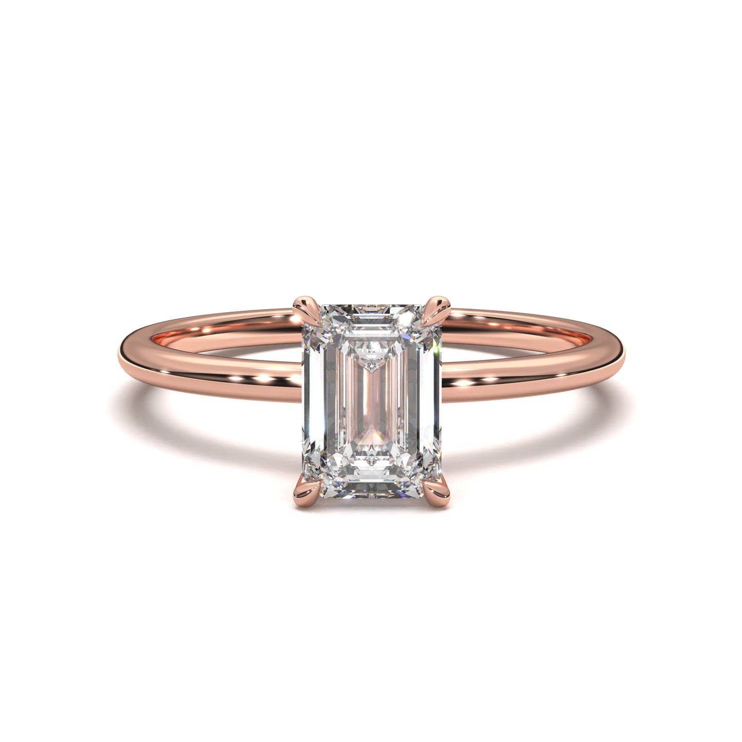 The Freya – Emerald-Cut Solitaire Engagement Ring 1.50ct Lab-Grown Diamond | IGI Certified | Modern Solitaire Setting