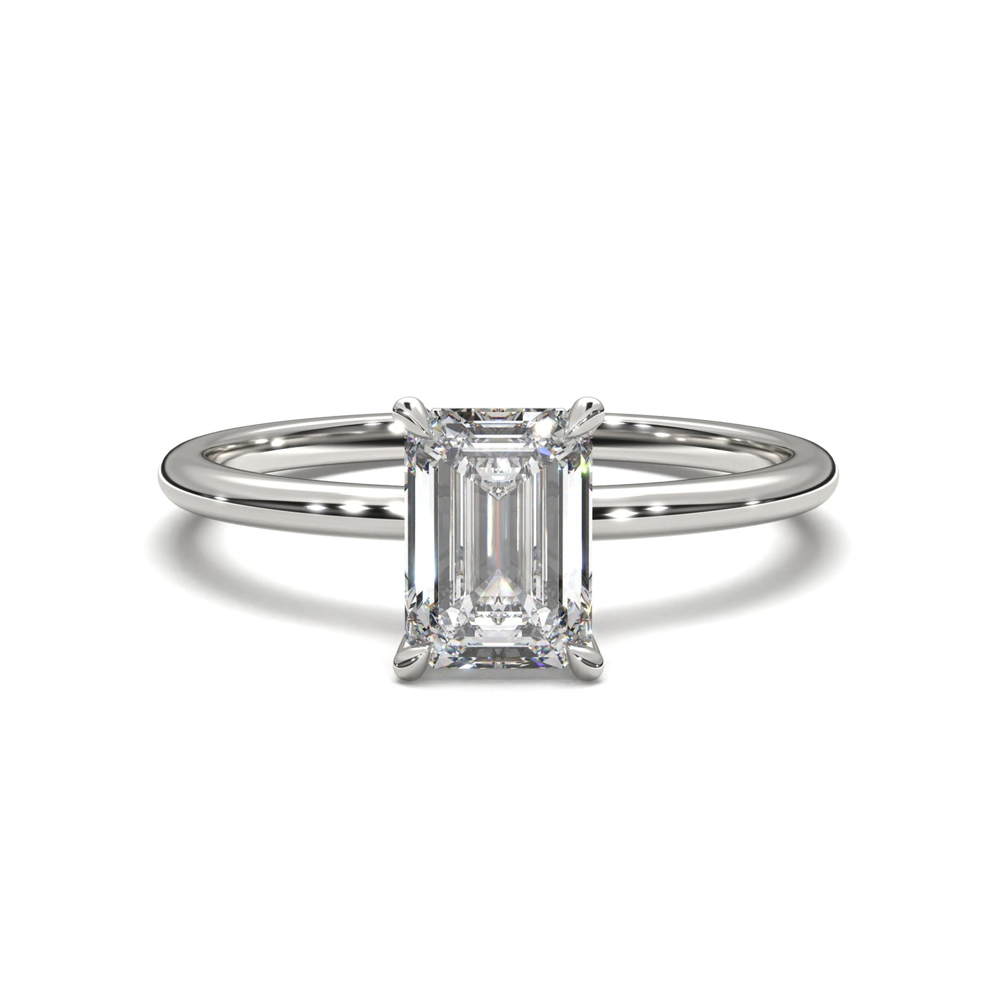 The Freya – Emerald-Cut Solitaire Engagement Ring 1.50ct Lab-Grown Diamond | IGI Certified | Modern Solitaire Setting