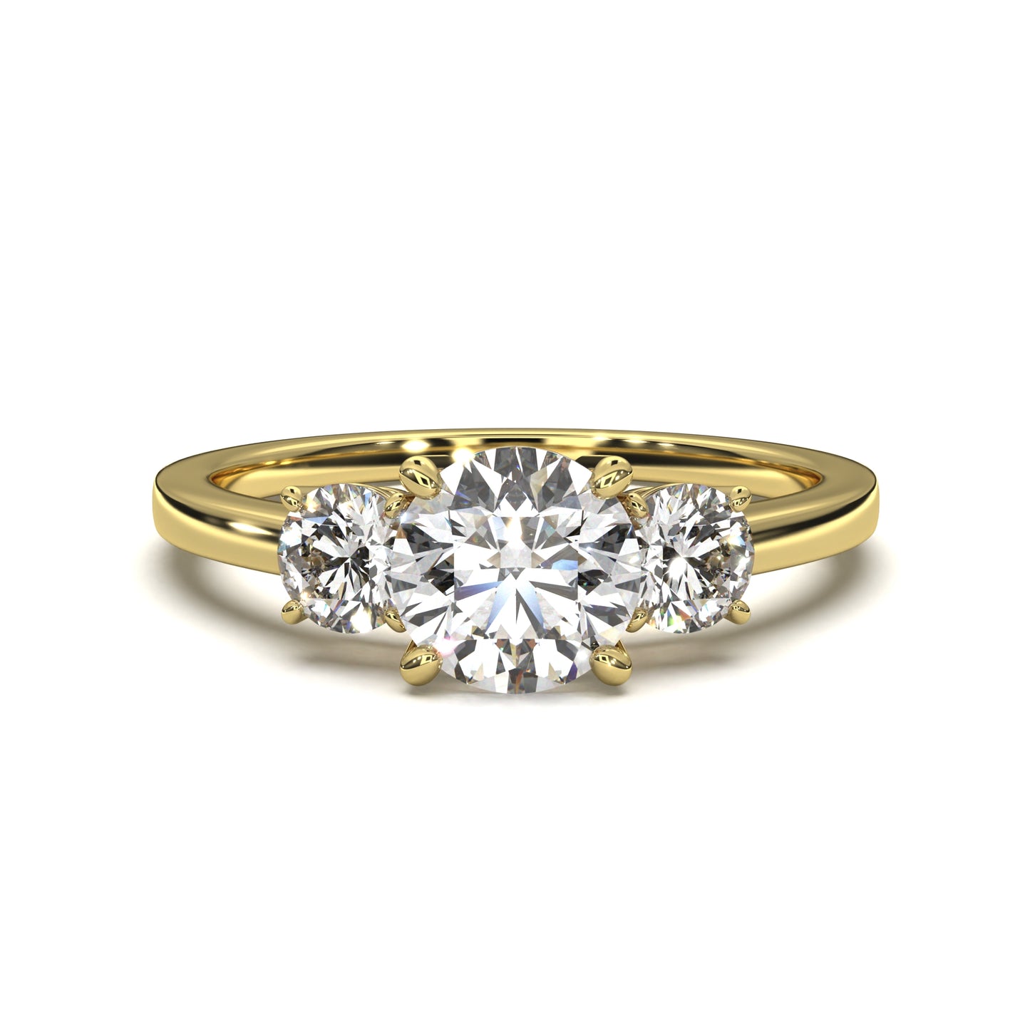 The Round Trinity – Three-Stone Diamond Engagement Ring 1.80ct Total Carat Weight | IGI Certified | Symbolic Three-Stone Setting