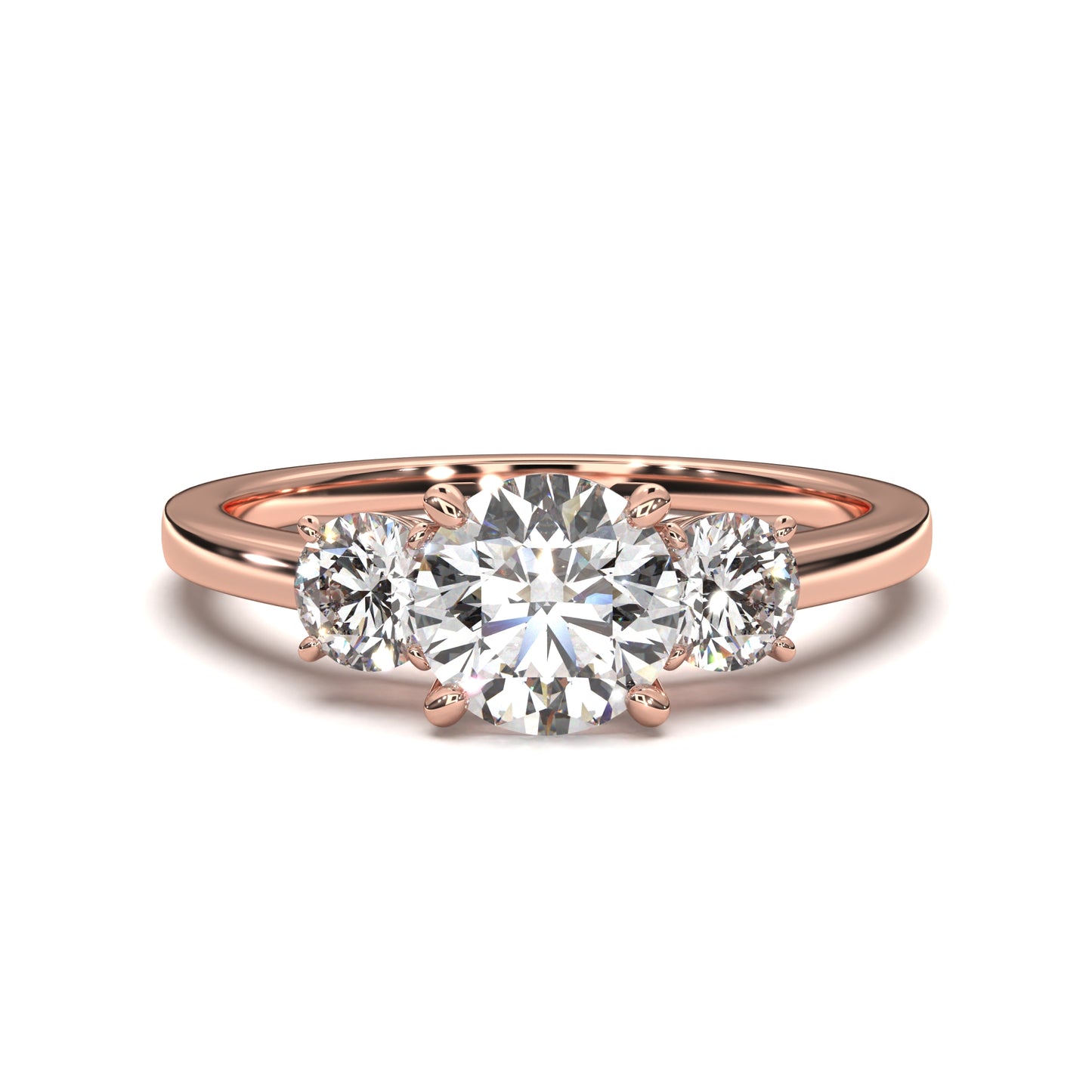 The Round Trinity – Three-Stone Diamond Engagement Ring 1.80ct Total Carat Weight | IGI Certified | Symbolic Three-Stone Setting