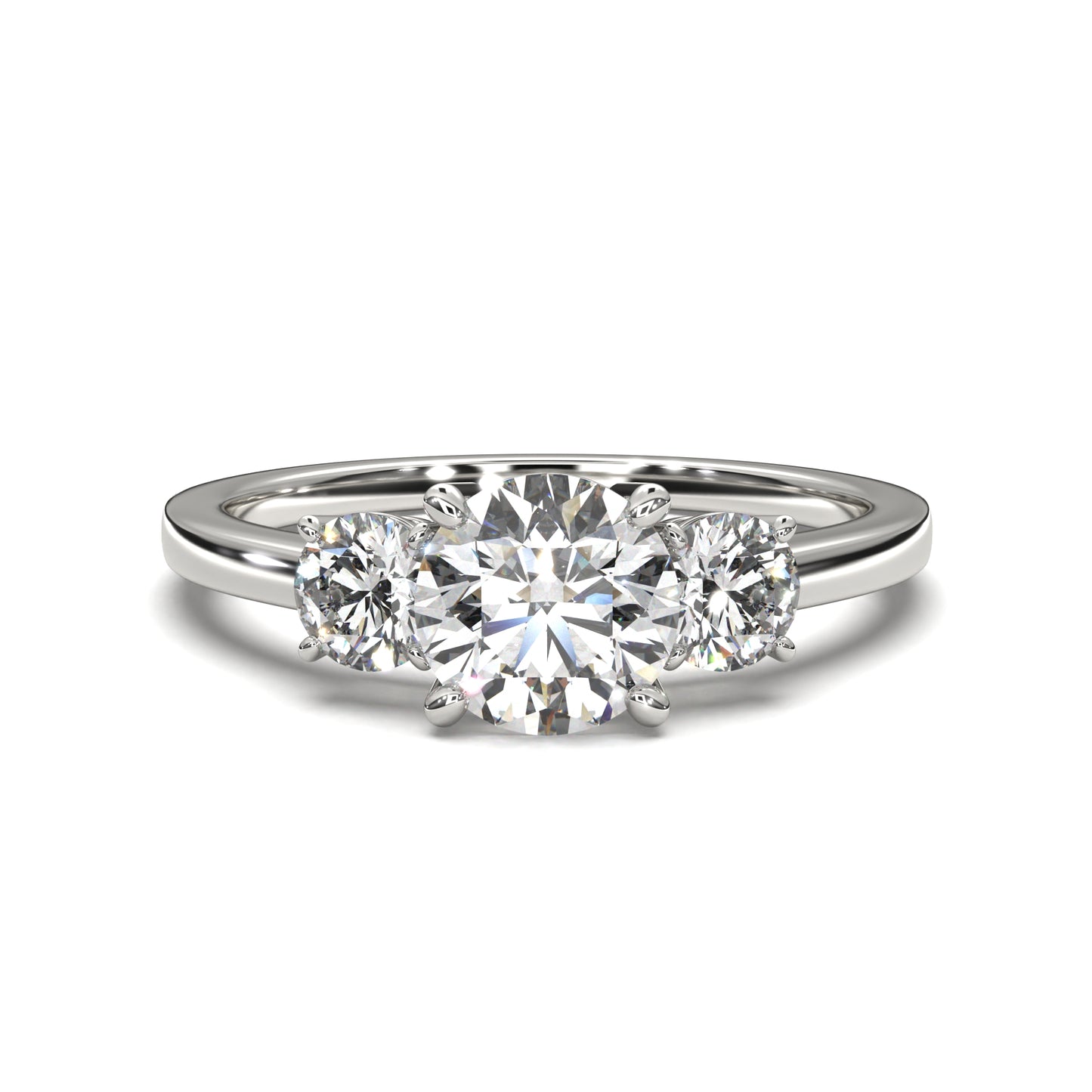 The Round Trinity – Three-Stone Diamond Engagement Ring 1.80ct Total Carat Weight | IGI Certified | Symbolic Three-Stone Setting