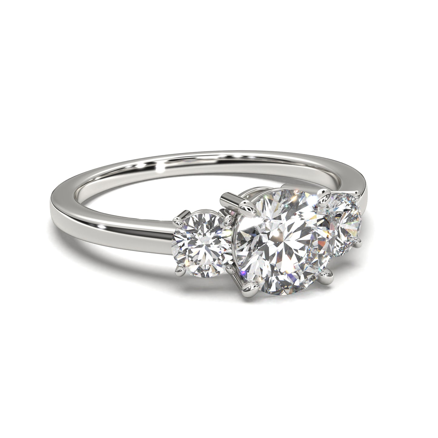 The Round Trinity – Three-Stone Diamond Engagement Ring 1.80ct Total Carat Weight | IGI Certified | Symbolic Three-Stone Setting
