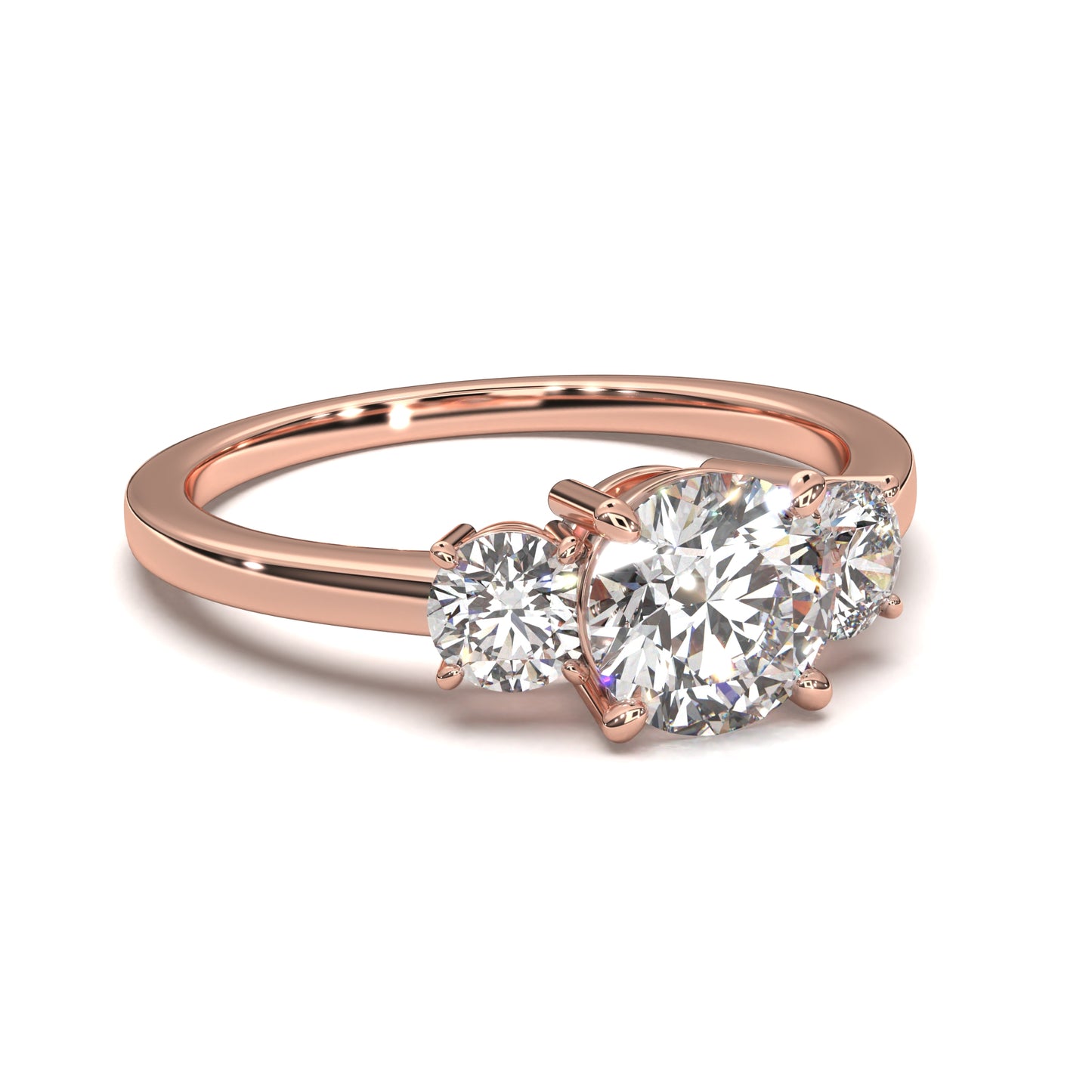The Round Trinity – Three-Stone Diamond Engagement Ring 1.80ct Total Carat Weight | IGI Certified | Symbolic Three-Stone Setting