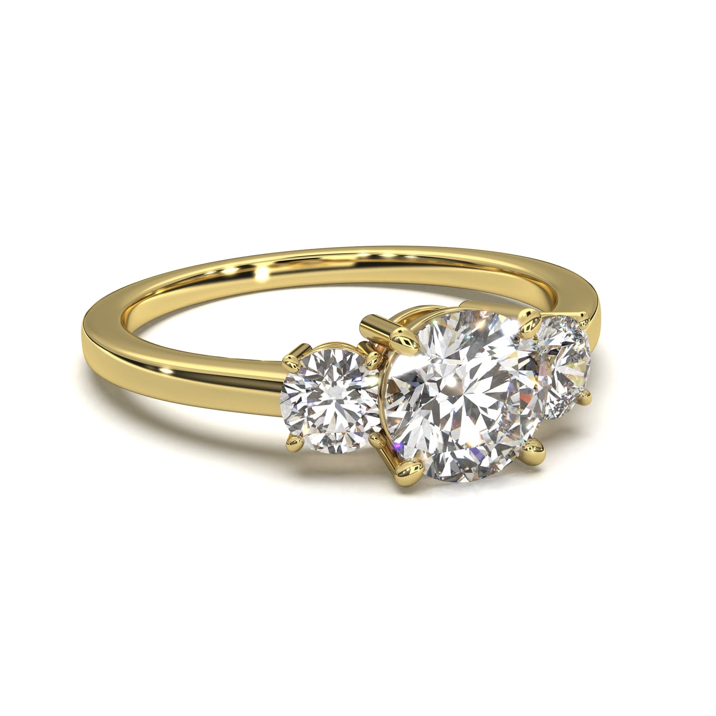 The Round Trinity – Three-Stone Diamond Engagement Ring 1.80ct Total Carat Weight | IGI Certified | Symbolic Three-Stone Setting