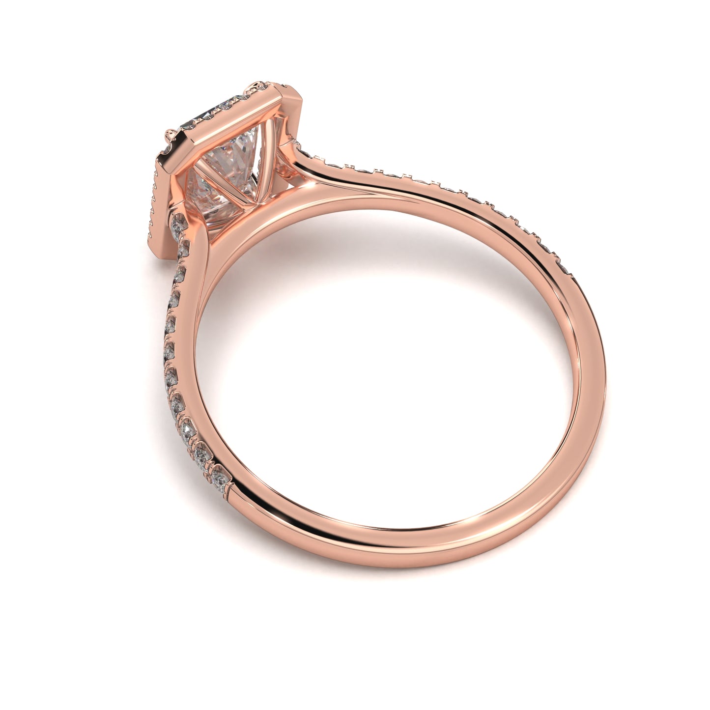 The Nova Radiant – Radiant Cut Halo Engagement Ring 1.80ct Total Carat Weight | Lab-Grown or Natural | Low-Profile Halo Design