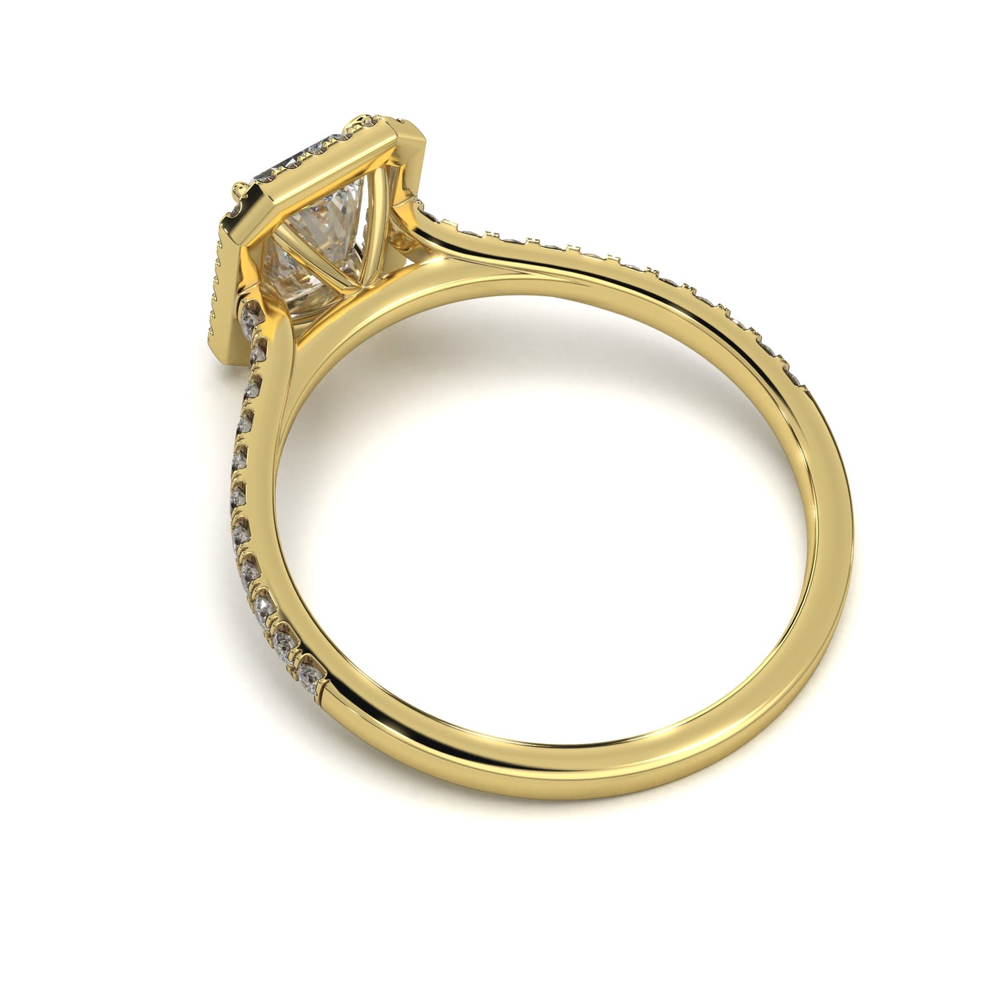 The Nova Radiant – Radiant Cut Halo Engagement Ring 1.80ct Total Carat Weight | Lab-Grown or Natural | Low-Profile Halo Design