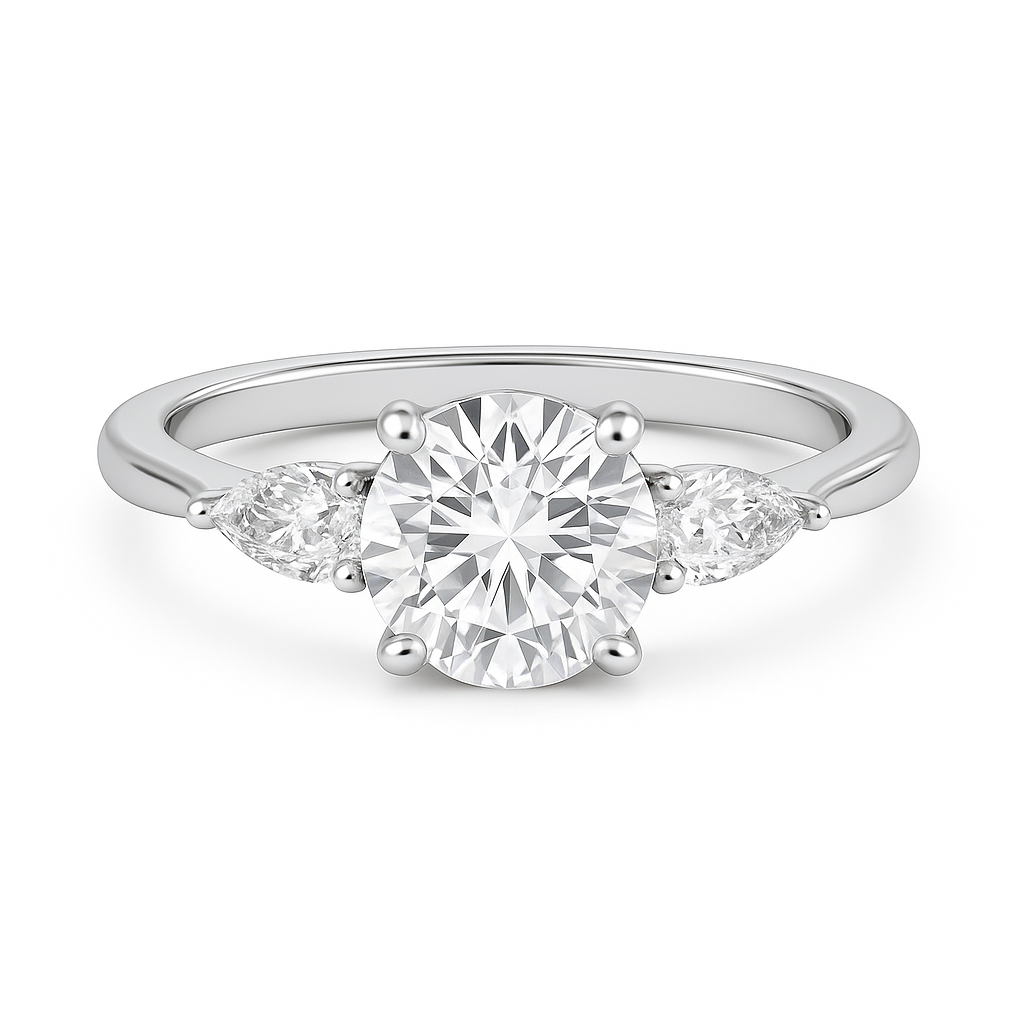 The Mira - Three Stone Engagement Old Money Ring - 1.5 Carat Of IGI Lab Grown Diamonds VVS2, E