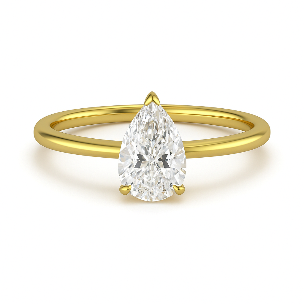 The Classic Eden – Pear-Cut Solitaire Engagement Ring 1.50ct Lab-Grown Diamond | IGI or GIA Certified | Timeless 3-Prong Setting