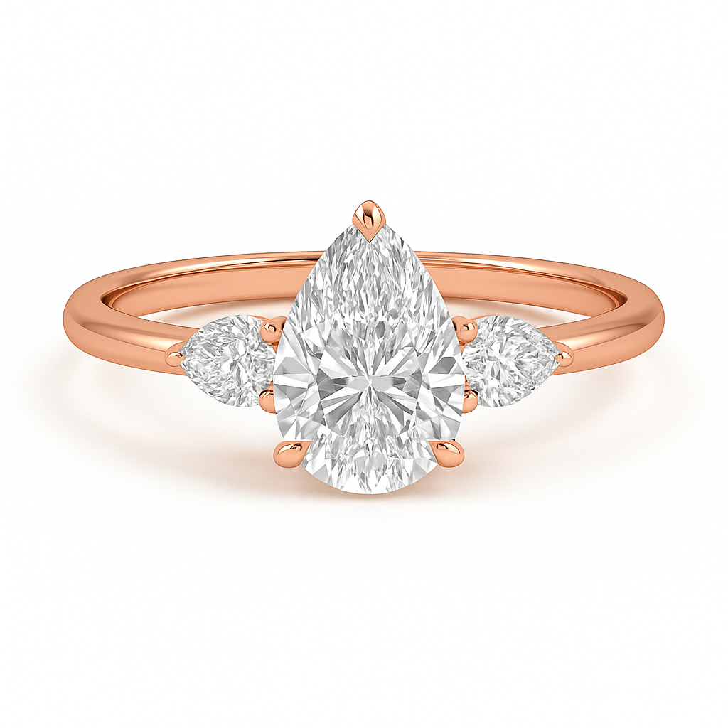 The Chelsea – Three-Stone Pear Cut Engagement Ring 1.50ct Lab-Grown Diamonds | IGI Certified | Classic Three-Stone Setting
