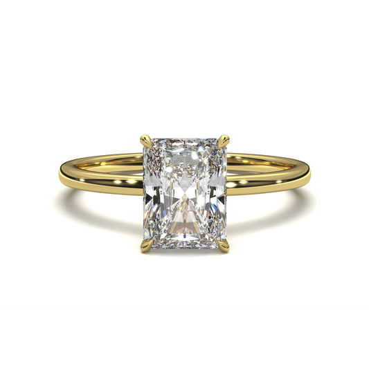 The Elara – Radiant Cut Solitaire Engagement Ring 1.00ct Natural Diamond | GIA Certified | Radiant Brilliance in a Bold Structure