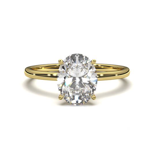 The Amara – Oval-Cut Diamond Solitaire Engagement Ring 2.00ct Lab-Grown Diamond | IGI Certified | Classic 4-Prong Solitaire