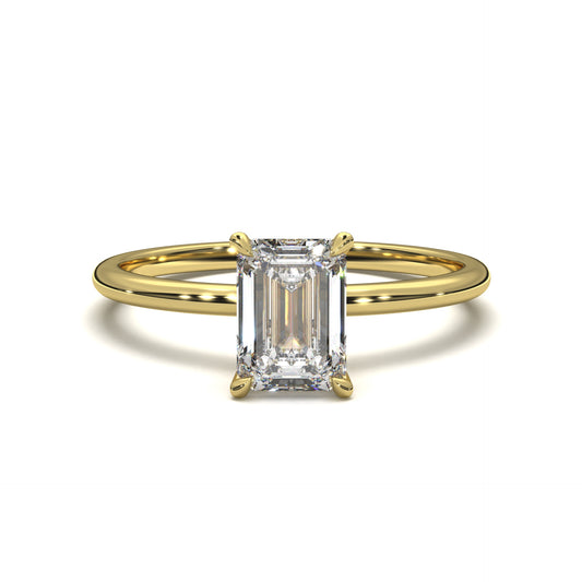 The Freya – Emerald-Cut Solitaire Engagement Ring 1.50ct Lab-Grown Diamond | IGI Certified | Modern Solitaire Setting