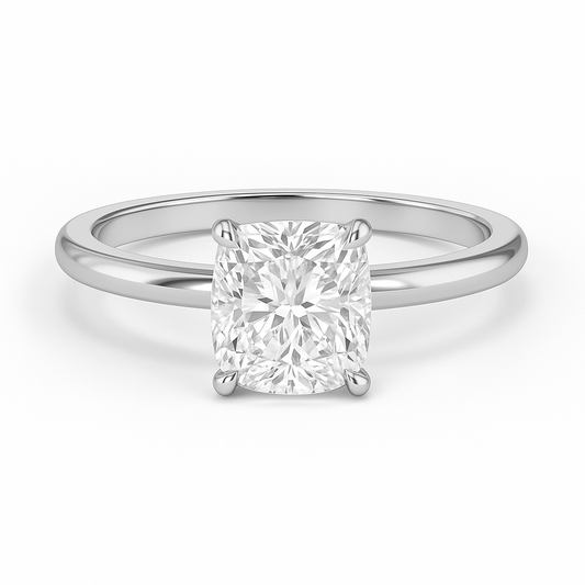 The Bergan – Cushion-Cut Solitaire Engagement Ring 1.00ct Natural Diamond | GIA Certified | Cushion Cut