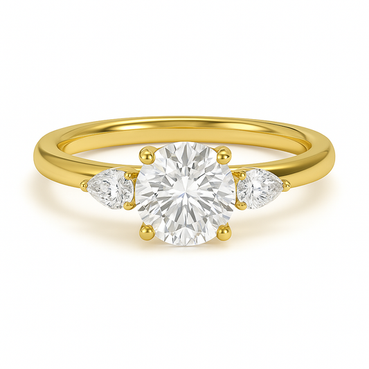 The Mira - Three Stone Engagement Old Money Ring - 1.5 Carat Of IGI Lab Grown Diamonds VVS2, E