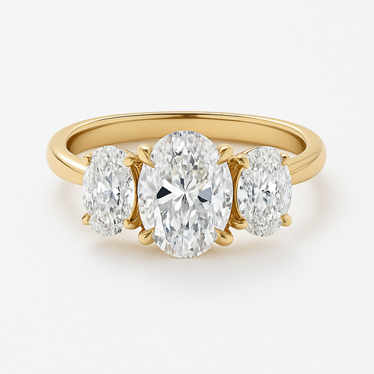 The Vida – 3.50 Carat - Three Stone Oval Diamond Ring Lab-Grown Diamonds · IGI Certified · D–F Color · VS+ Clarity